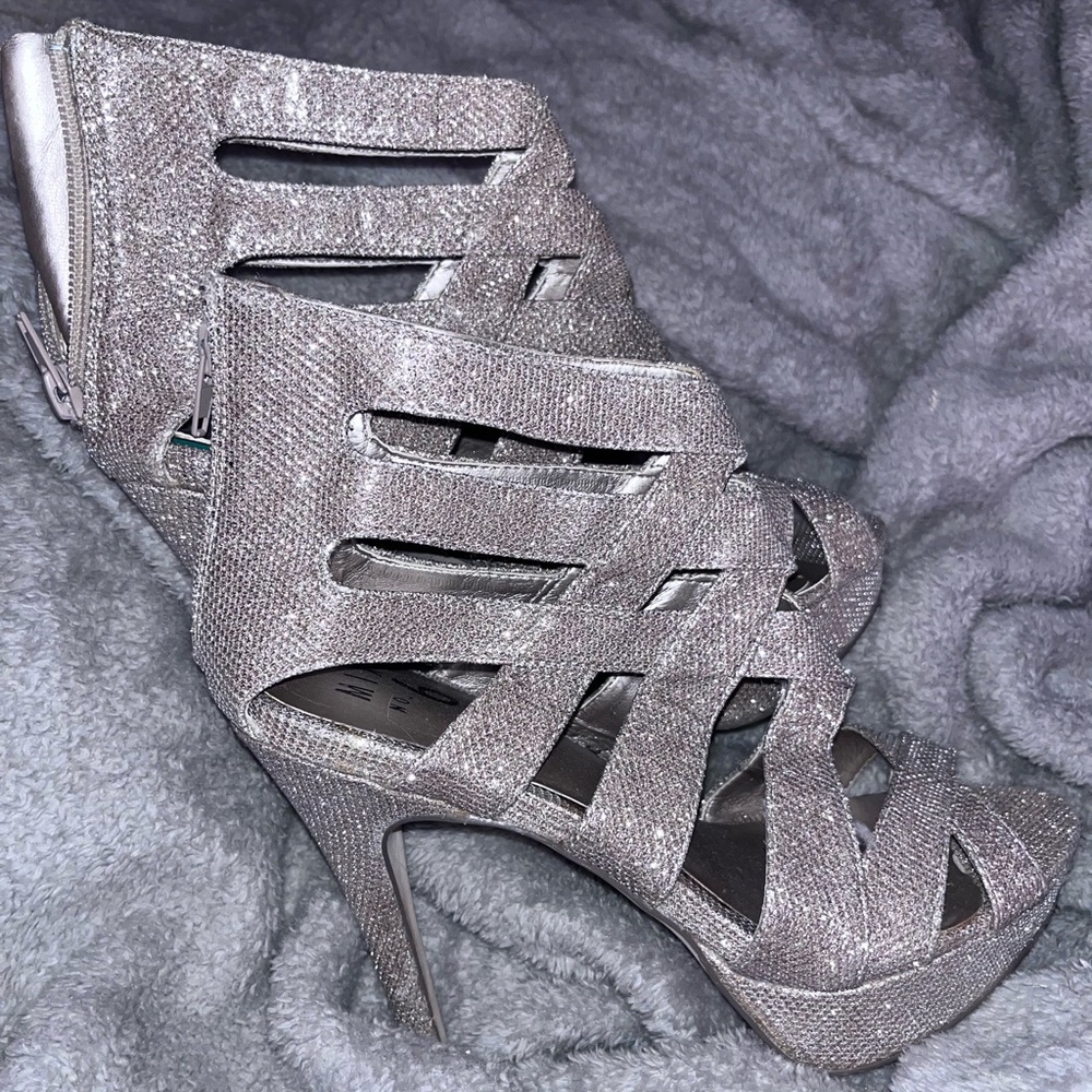 Silver sparkley heels